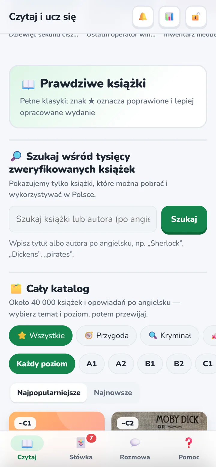 Prawdziwe książki z poziomem