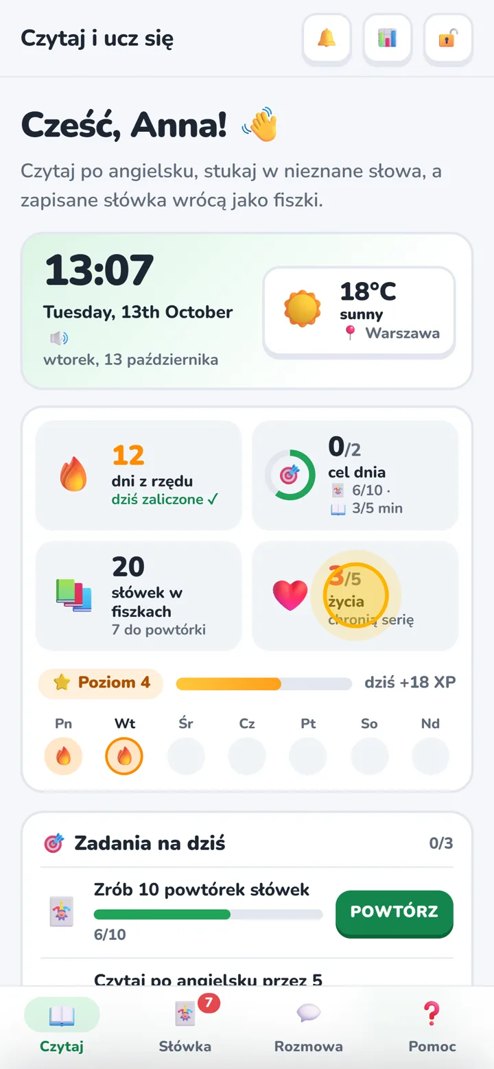 Stuknięcie w kafelek z życiami
