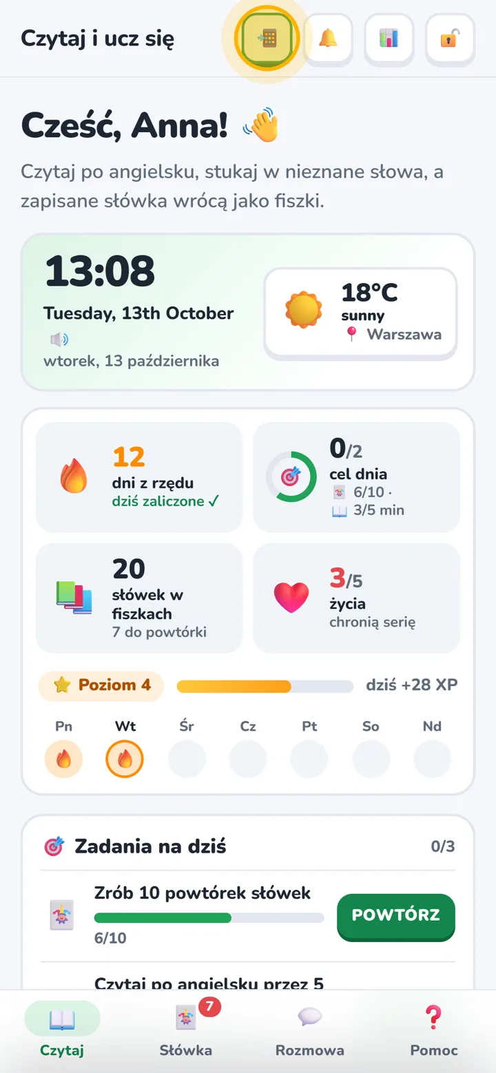 Przycisk instalacji 📲 w górnym pasku