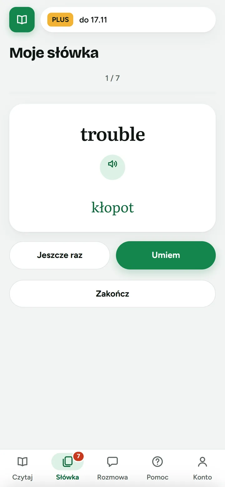 Fiszka z tłumaczeniem